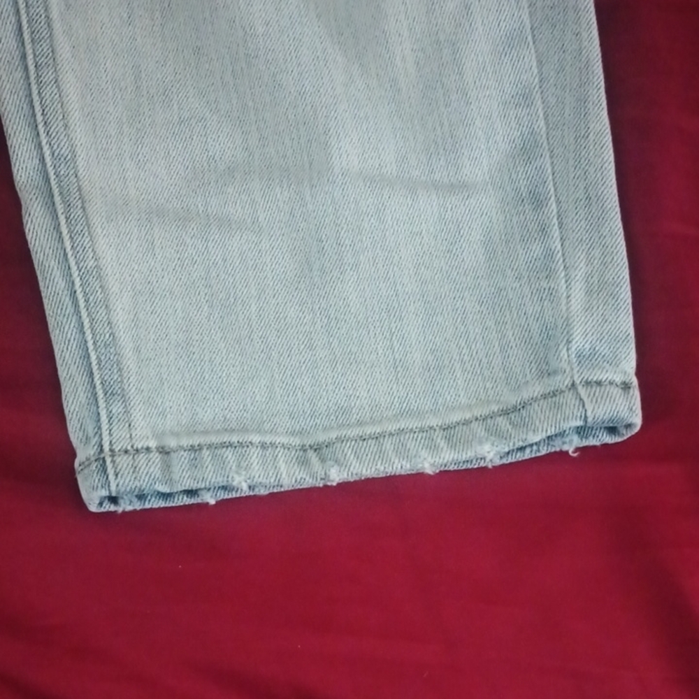 Wild Fable Blue Distressed Skinny Jeans Size 12 High Rise Mom Jeans Like New 👖 - Picture 7 of 10